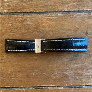 New black crocodile leather Breitling strap & clip